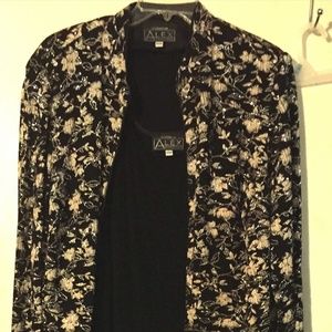 Alex Evenings Size 24W Jacket & Dress Black